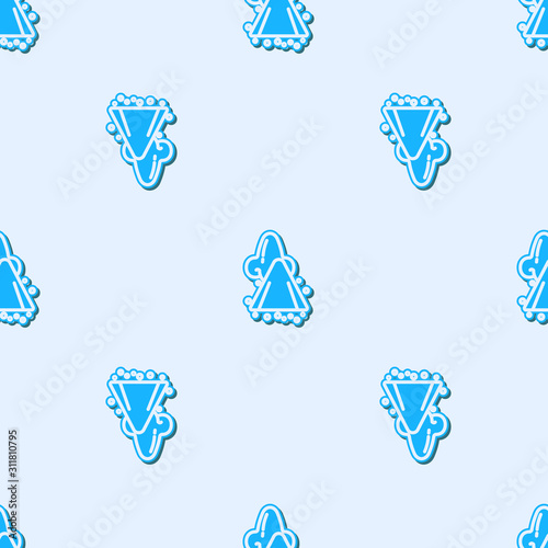Blue line Runny nose icon isolated seamless pattern on grey background. Rhinitis symptoms, treatment. Nose and sneezing. Nasal diseases. Vector Illustration