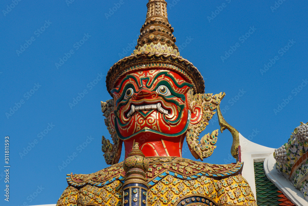 A beautiful view of Grand Palace in Bangkok, Thailand.