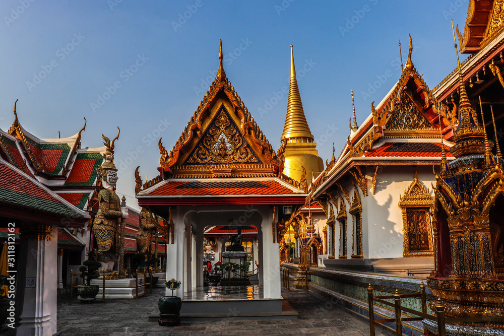 A beautiful view of Grand Palace in Bangkok, Thailand.