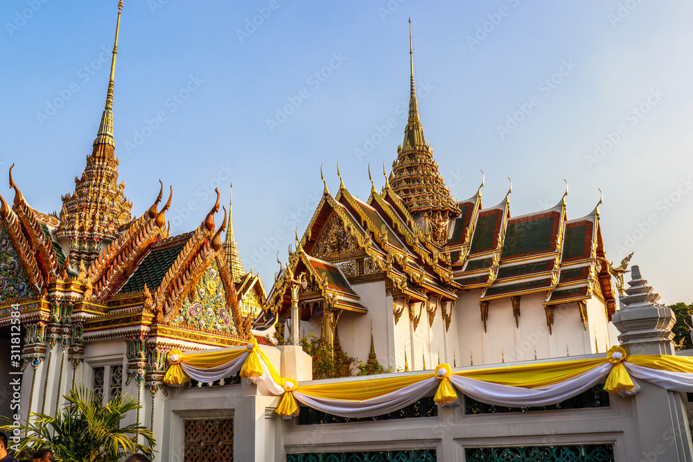 A beautiful view of Grand Palace in Bangkok, Thailand. A beautiful view of Grand Palace in Bangkok, Thailand.
