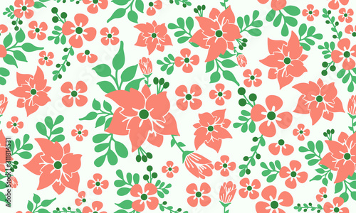 Valentine banner design and seamless rose flower pattern background.