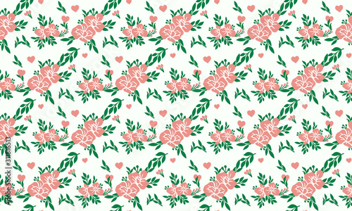 Valentine elegant flower pattern background, with beautiful peach flower design.