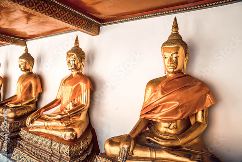 A beautiful view of Wat Pho temple in Bangkok, Thailand. photo