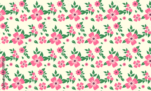 Valentine floral pattern background, with leaf flower seamless design.
