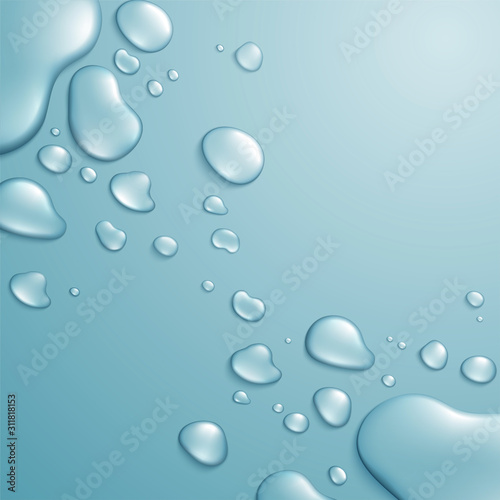 waterdrop on blue background