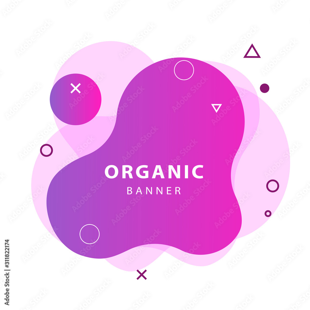 Modern abstract pink and purple blob figures