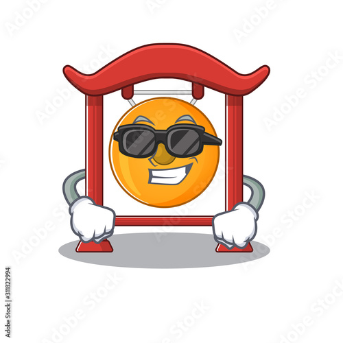 Super cool chinese gong Scroll character with black glasses