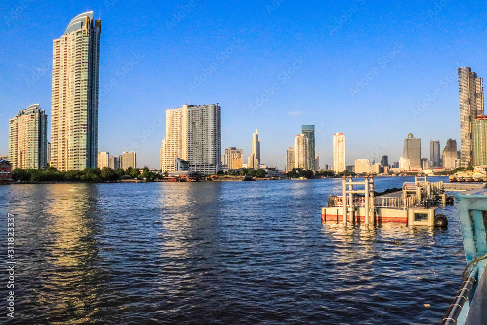 A beautiful view of Chao Phraya River in Bangkok, Thailand.