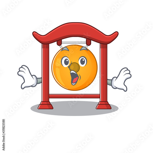 Chinese gong Scroll Surprised gesture on cartoon character style