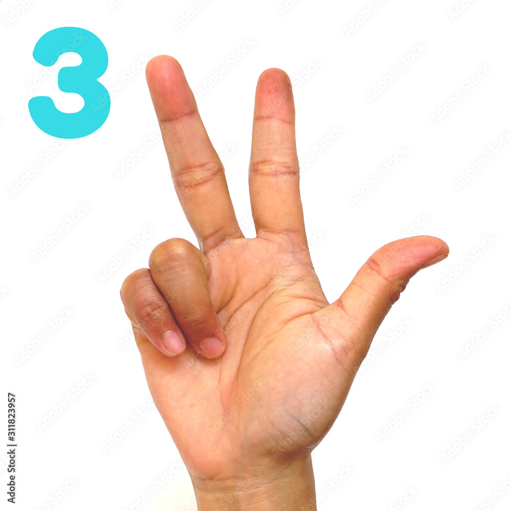 3 finger sign language meaning