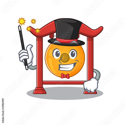 Mascot of chinese gong Scroll performance as a Magician style