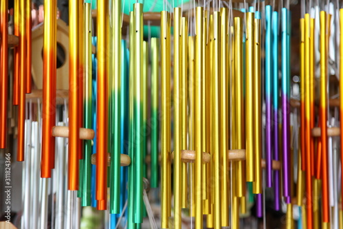 colorful wind chimes