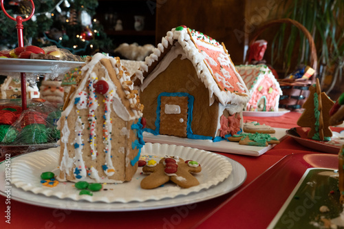 christmas gingerbread cookies and decorations