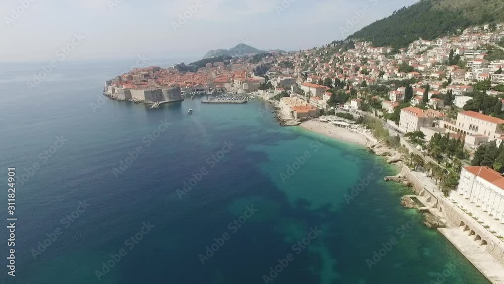 Aerial view of the Old Town of Dubrovnik and beautiful Adriatic sea, Croatia Aerial view of the Old Town of Dubrovnik and beautiful Adriatic sea, Croatia