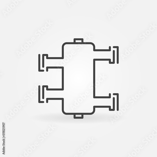 Hydraulic separator vector concept icon or symbol in thin line style