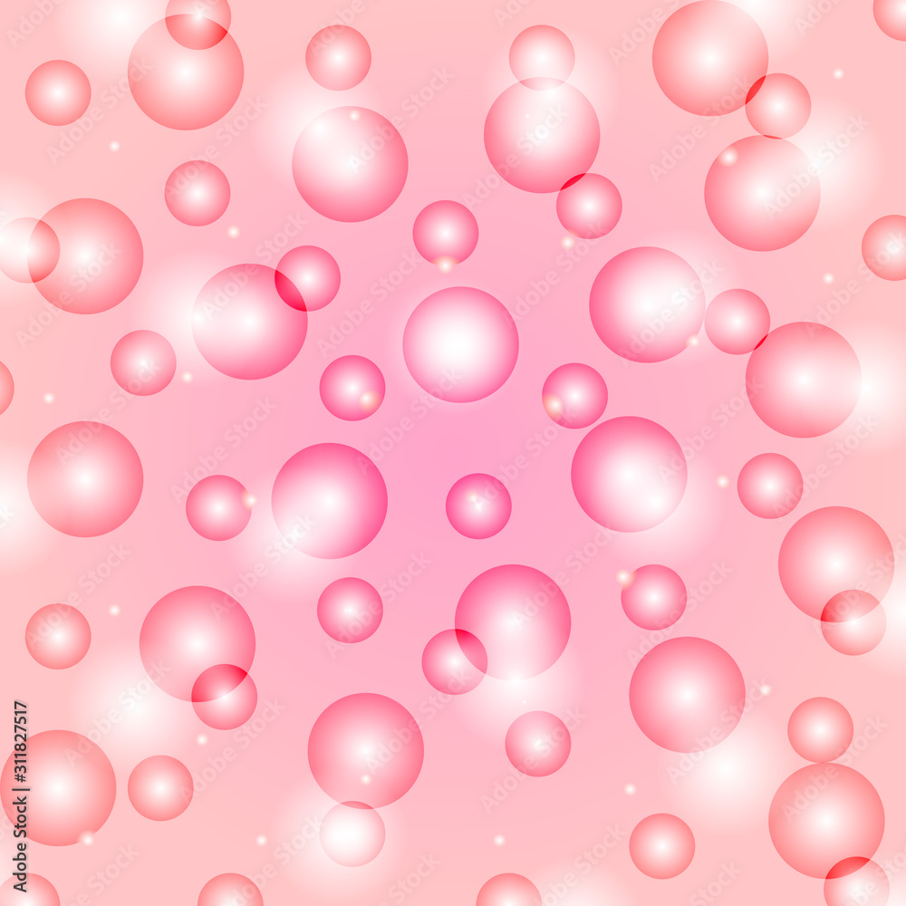Vector abstract pink background with blur bokeh light effect. Abstract defocused circular background. Bokeh sparkle banner.