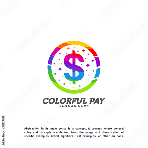 Colorful Money Logo Template Design Vector, Creative Money Logo concept