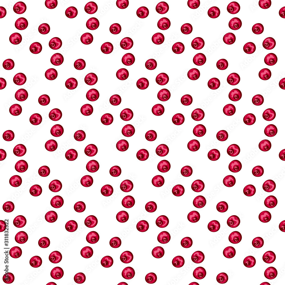 Cranberry on the white vector seamless pattern Cranberry on the white vector seamless pattern