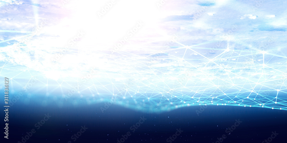 Global connection and networking. 3d rendering Global connection and networking. 3d rendering