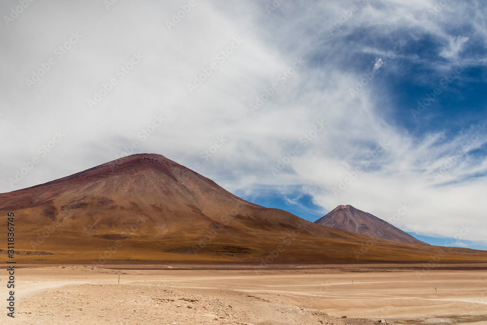 Tracks on the altiplano in Bolivia