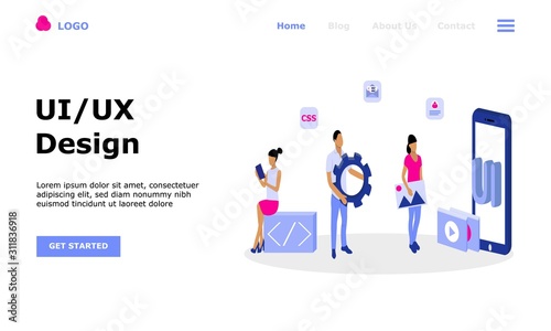 UI UX Design Vector Illustration Concept, Suitable for web landing page, ui, mobile app, editorial design, flyer, banner, and other related occasion