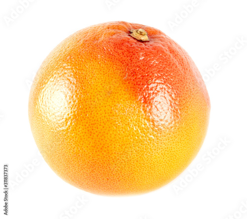 Ripe pomelo is isolated on a white background