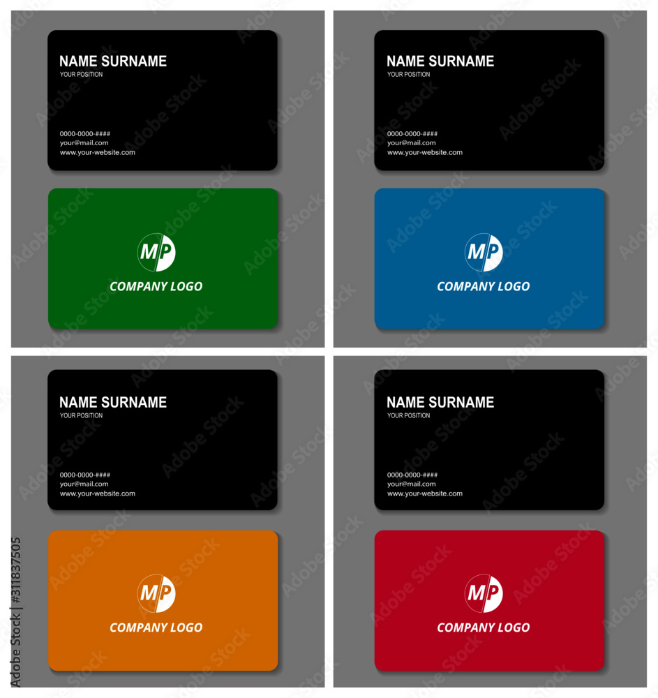 Business card design vector simple identity