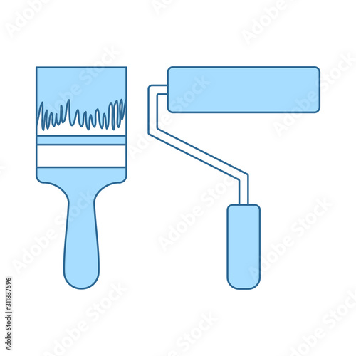 Icon Of Construction Paint Brushes