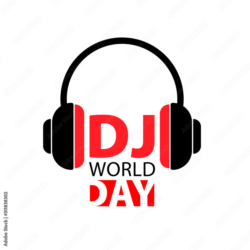 World dj day. White background. Vector illustration. World dj day. White background. Vector illustration.