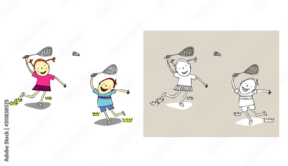 Fototapeta premium Badminton Children.