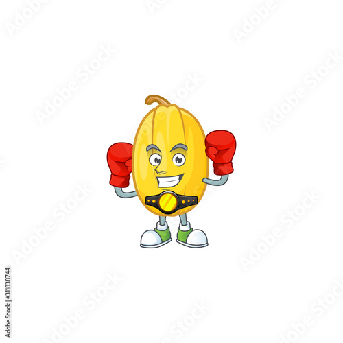 Funny Face Boxing spaghetti squash cartoon character design