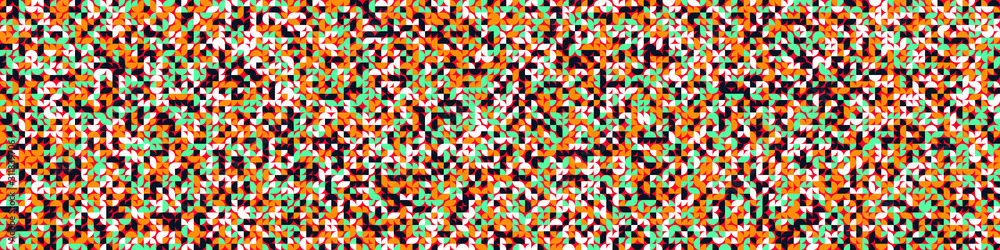 Naklejka Seamless pattern with random colored quarter circles Generative Art background illustration