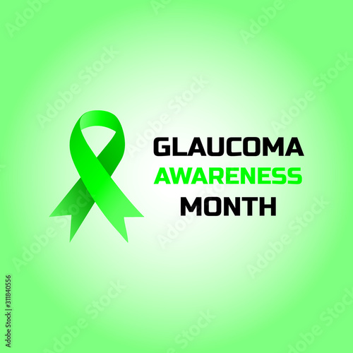 Glaucoma Awareness Month Celebrated in January . Prevention concept. Vector illustration isolated on green background
