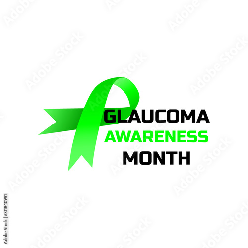 Glaucoma Awareness Month Celebrated in January . Prevention concept. Vector illustration isolated on green background