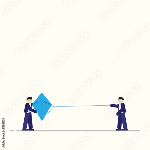 business teamwork vector illustration start up the kite concept