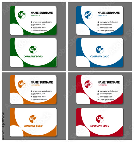 Business card design vector simple identity