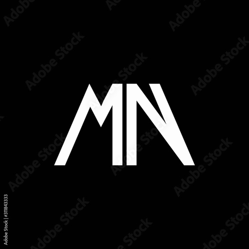 MN logo abstract monogram isolated on black background