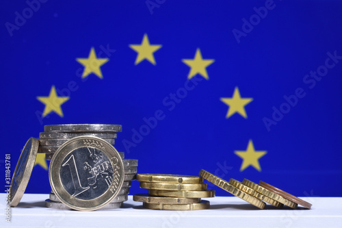 euro argent finances banques bourse change pieces europe