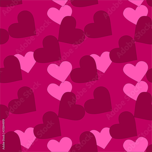 Cute hearts seamless vector pattern. Valentine's Day