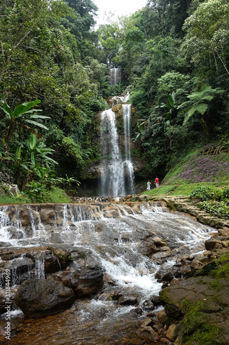 Waterfall Dasara. Amazing waterfall in the jungle of Vietnam near the town of Baolok.