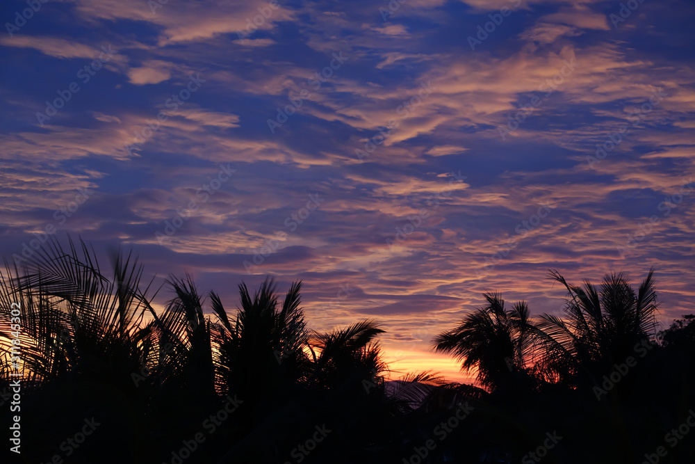 Amazing sunset. Vietnam, Phan Thiet, Mui Ne. The color is as on the camera.