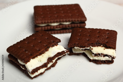 Chocolate Cream Cookie Sandwich