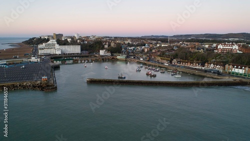 Folkestone Harbour from the air.