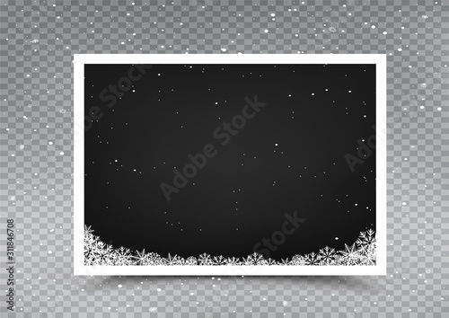 Christmas snow photoframe template