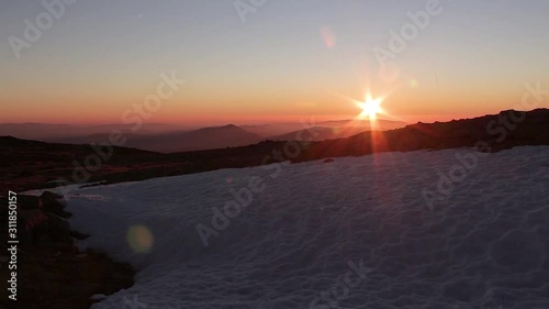 Sunset on the highest point of Continental Portugal - Serra da Estrela photo