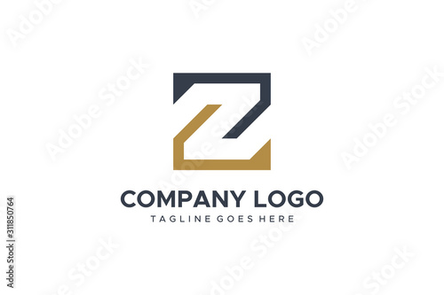 Free Download Letter Z Logo Black Gold Square Line. Flat Vector Logo Design Template Element - GFXLoad