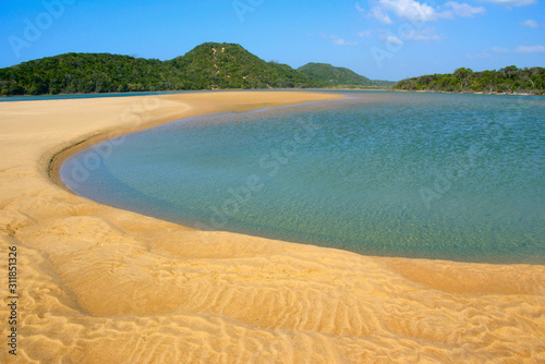 Lagoon landscape with clear waters at Kosi Bay, South Africa