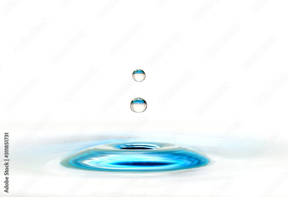 two light blue waterdrops with metallic glance two light blue waterdrops with metallic glance