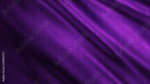Purple fabric cloth is wave, cloth design fashion concept. Textile satin.