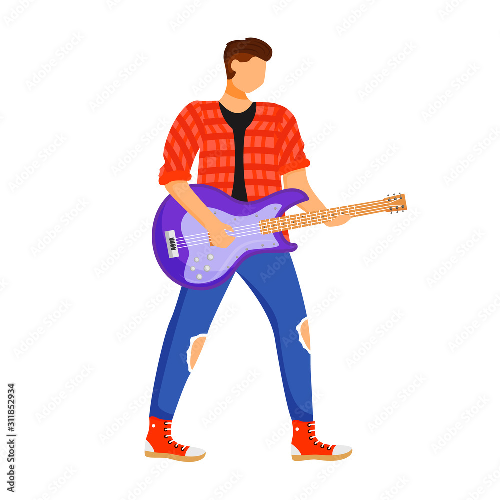 electric guitar player clipart